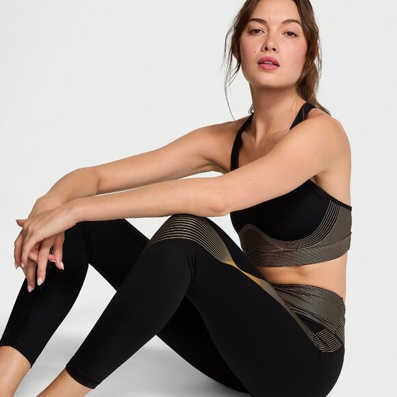 NEW Victoria's Secret Player Shine Sports Bra Black and Gold Size Small / S NWOT - Picture 6 of 7